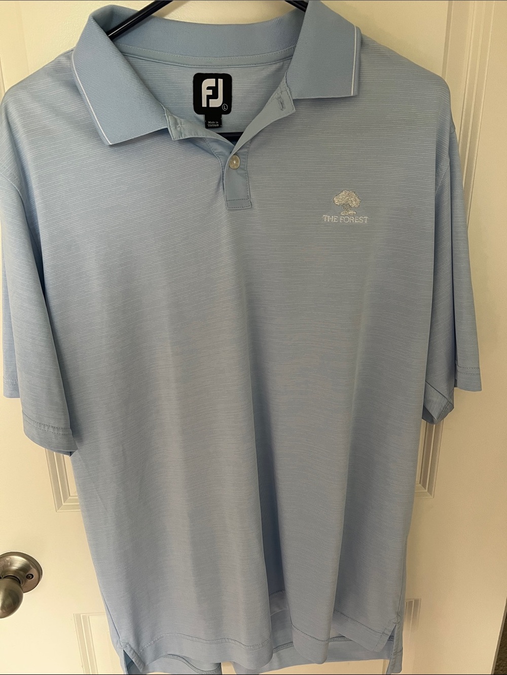 FootJoy Light Blue Men's Polo with The Forest Logo
